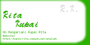 rita kupai business card